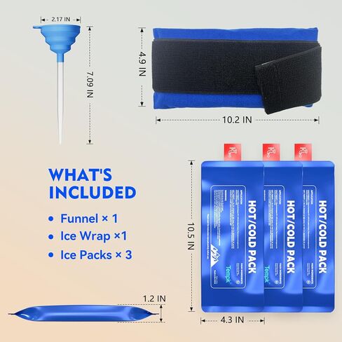 عبوات ثلج ساخنة وباردة قابلة لإعادة الاستخدام للإصابات، لفافات جل طويلة الأمد قابلة لإعادة الاستخدام لآلام الكتف والظهر والركبة وآلام العضلات وبعد الجراحة 3 قطع مع حزام 10.5 بوصة × 4.3 بوصة × 1.2 بوصة in Kuwait