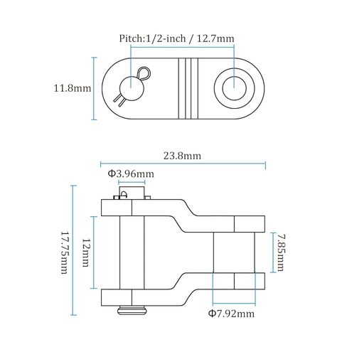 6pcs #25 Chain Offset Half Link Roller - [1/2 Inch Pitch] Carbon Steel Split Links for Machines Equipment 08A Chain Use | 3.96mm Pin in Kuwait