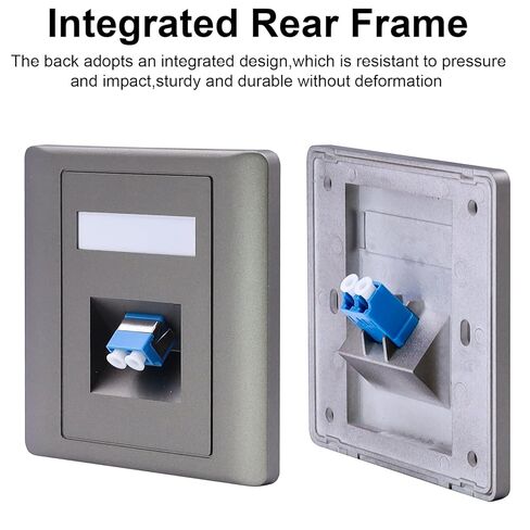 Poyiccot LC Fiber Optic Wall Plate, Duplex LC Fiber Panel Mount Connector Single-Mode Modular Socket for Optic Network LAN Patch Panel and Wall Plate, 1pcs in Saudi Arabia