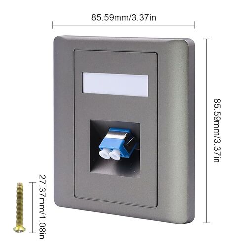 Poyiccot LC Fiber Optic Wall Plate, Duplex LC Fiber Panel Mount Connector Single-Mode Modular Socket for Optic Network LAN Patch Panel and Wall Plate, 1pcs in Saudi Arabia