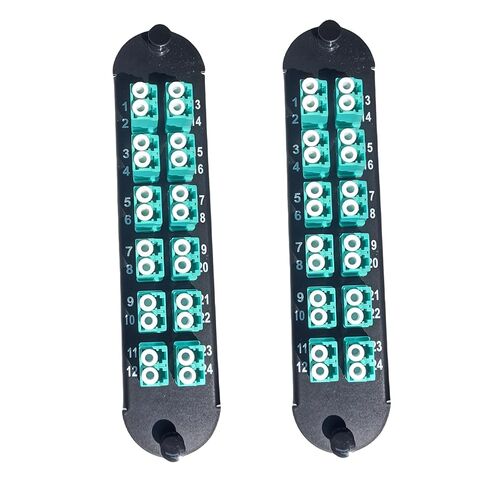 2Pcs Closet Connector Housing CCH Panels Fiber Optic Adapter Panel Buckhead Coupler with 24 Port LC Duplex MM Multi Mode OM3 OM4 Adapters 24F Aqua for Corning LIU CCH-01U CCH-CP24-KR in Kuwait