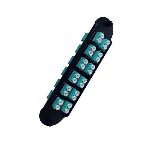 2Pcs Closet Connector Housing CCH Panels Fiber Optic Adapter Panel Buckhead Coupler with 24 Port LC Duplex MM Multi Mode OM3 OM4 Adapters 24F Aqua for Corning LIU CCH-01U CCH-CP24-KR in Kuwait