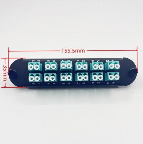 2Pcs Closet Connector Housing CCH Panels Fiber Optic Adapter Panel Buckhead Coupler with 24 Port LC Duplex MM Multi Mode OM3 OM4 Adapters 24F Aqua for Corning LIU CCH-01U CCH-CP24-KR in Kuwait