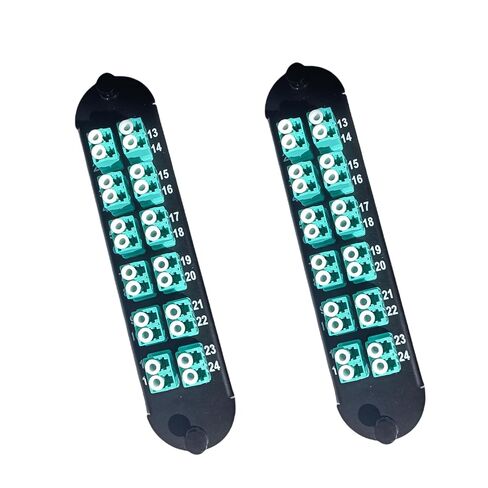 2Pcs Closet Connector Housing CCH Panels Fiber Optic Adapter Panel Buckhead Coupler with 24 Port LC Duplex MM Multi Mode OM3 OM4 Adapters 24F Aqua for Corning LIU CCH-01U CCH-CP24-KR in Kuwait