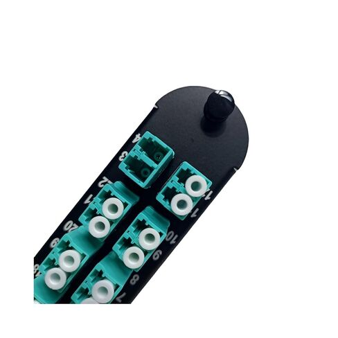 2Pcs Closet Connector Housing CCH Panels Fiber Optic Adapter Panel Buckhead Coupler with 24 Port LC Duplex MM Multi Mode OM3 OM4 Adapters 24F Aqua for Corning LIU CCH-01U CCH-CP24-KR in Kuwait