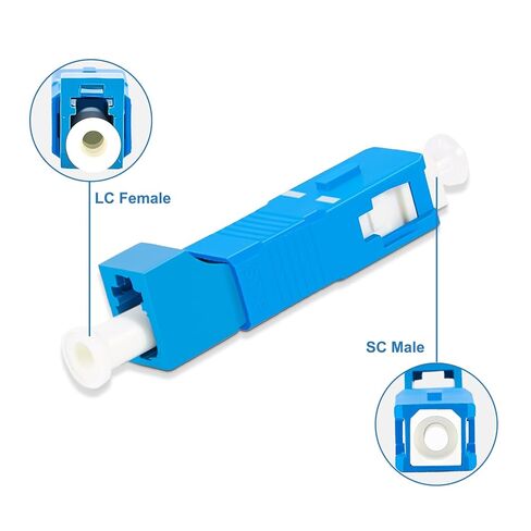 محول هجين من الألياف الضوئية مكون من قطعتين، وضع فردي 9/125 um LC أنثى إلى SC ذكر UPC من الألياف لمحددات الأخطاء البصرية وعدادات الطاقة والشبكة in Kuwait