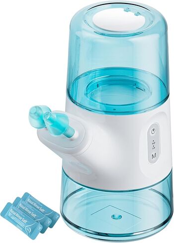 Nasal Irrigation System – Sinus Rinse Machine with Dual Water Tank, Automatic Waste Collection & Adjustable Water Flow – Nasal Washer for Allergy Relief, Congestion & Sinus Care(300ml) in Kuwait