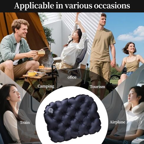 Inflatable Seat Cushion – Portable Lightweight Waterproof Travel & Stadium Seat Pad, Fast Inflate/Deflate Air Cushion for Camping, Hiking, Office, Tailbone Relief in Saudi Arabia