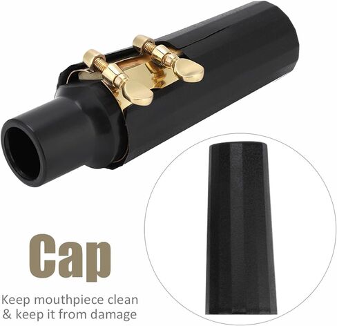 Jeffergarden Tenor Saxophone ABS Mouthpiece with Cap Lightweight Reeds Pads for Musical Instruments Players in Kuwait