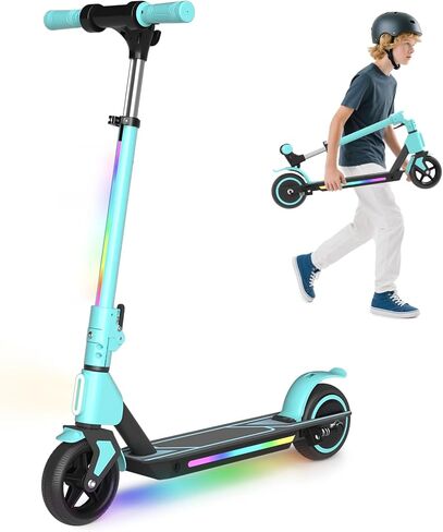 سكوتر كهربائي للأطفال ، 130 واط محرك قوي ، شاشة LED وأضواء ملونة ، ارتفاع قابل للتعديل وقابلة للطي ، هدايا للأطفال الفتيات الفتيات in Kuwait