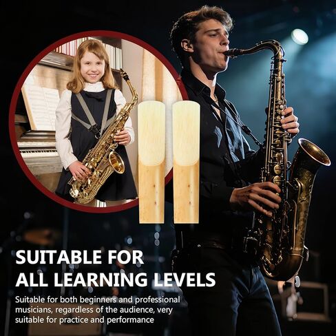 10 Pack Alto Saxophone Reeds Strength 2.5 - Standard Eb Alto Sax Reeds for Student Daily Practice, Easy to Play for Beginners, Plastic Box Storage in Kuwait