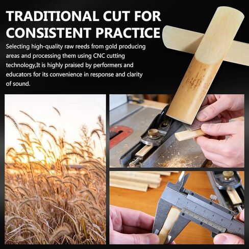 10 Pack Alto Saxophone Reeds Strength 2.5 - Standard Eb Alto Sax Reeds for Student Daily Practice, Easy to Play for Beginners, Plastic Box Storage in Kuwait