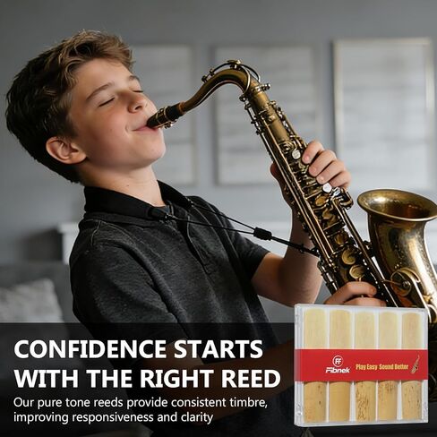 10 Pack Alto Saxophone Reeds Strength 2.5 - Standard Eb Alto Sax Reeds for Student Daily Practice, Easy to Play for Beginners, Plastic Box Storage in Kuwait