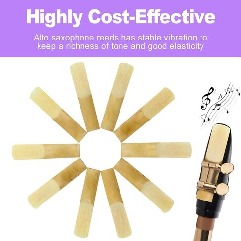 10 عبوات من قصب ألتو ساكسفون بقوة 2.5 حافظة فردية متضمنة قصبة كلاسيكية غير مصنفة لأداء ساكسفون للمبتدئين والطلاب المحترفين in Kuwait