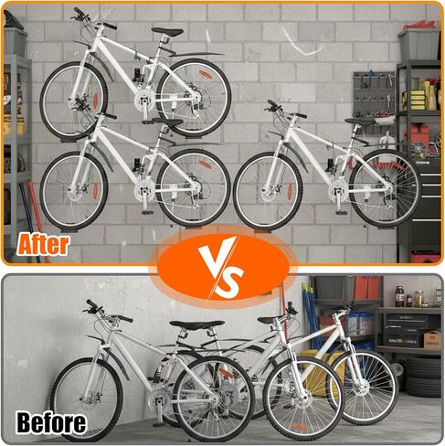 3 Pack Bike Pedal Hanger Wall Mount, Bike Display Stand for Wall, Horizontal Bikes Hanger Holds 70 Lbs, Suitable as Bicycle Rack Garage Bikes Storage Shed and Bicycle Storage Indoor in Saudi Arabia