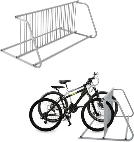 10-Bike Commercial Floor Rack, Heavy Duty Powder-Coated Steel Grid Organizer, Freestanding Double-Sided Storage for Garages/Storefronts/Schools in Saudi Arabia