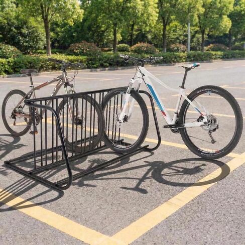 10-Bike Commercial Floor Rack, Heavy Duty Powder-Coated Steel Grid Organizer, Freestanding Double-Sided Storage for Garages/Storefronts/Schools in Saudi Arabia