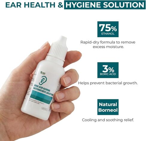 BUIE Ear Hygiene Solution – Rapid-Dry Ear Care Drops – Daily Cleaning Solution to Help Remove Excess Moisture – Easy Application – 20 mL in Kuwait