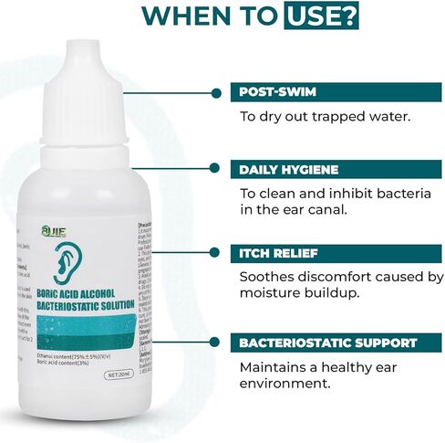 BUIE Ear Hygiene Solution – Rapid-Dry Ear Care Drops – Daily Cleaning Solution to Help Remove Excess Moisture – Easy Application – 20 mL in Kuwait