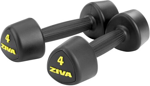 ZIVA RPU Tribell Dumbbell Pair – Premium Urethane-Coated Hand Weights with Ergonomic textured Grip & Steel Core – 2–20 lb Sets in Multiple Colors for Strength Training in Kuwait