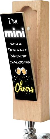 Beer Tap Handle with Removable Chalkboard - Mini 5.5 Inch Beech Wooden Tap Handle with a Convenient Removable Magnetic Chalkboard for Kegerators, Bar Taps, Homebrewers, and Draft Beer, by Gonbae in Saudi Arabia
