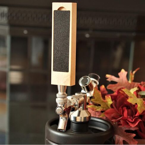 Beer Tap Handle with Removable Chalkboard - Mini 5.5 Inch Beech Wooden Tap Handle with a Convenient Removable Magnetic Chalkboard for Kegerators, Bar Taps, Homebrewers, and Draft Beer, by Gonbae in Saudi Arabia