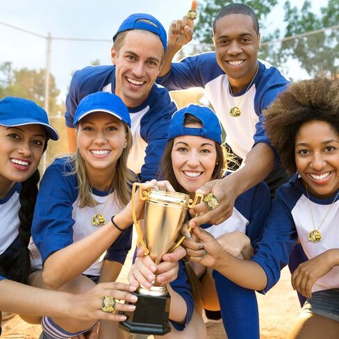 Baseball Championship Rings Gold Baseball Championship Trophy Rings With Neck Chain Sport Ball Award Gift for Champion Winner Tournament Team Prize Favor in Saudi Arabia