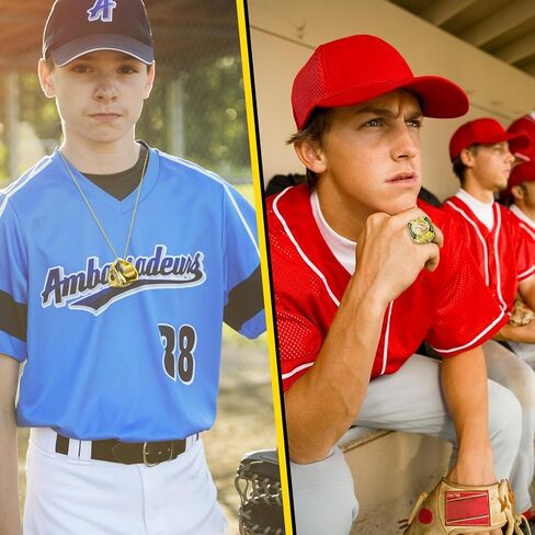 Baseball Championship Rings Gold Baseball Championship Trophy Rings With Neck Chain Sport Ball Award Gift for Champion Winner Tournament Team Prize Favor in Saudi Arabia