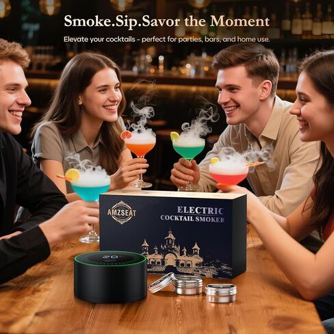 Electric Whiskey Smoker Kit-Rechargeable Cocktail Smoker Set with 6 Wood Chips-Unique Bourbon Ideal Christmas, Birthday, Valentine's Day Gift,Gifts for Men, Dad, Husband in Kuwait