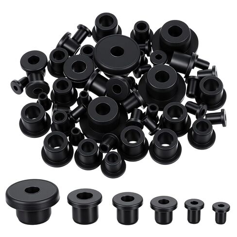 115 PCS T-Type Rubber Grommet Kit for Wiring Assortment, 6 Sizes Waterproof Wire Grommets for Automotive Firewall, Rubber Firewall Hole Plug Cable Bushing for Cable Protection & Irrigation Systems in Kuwait