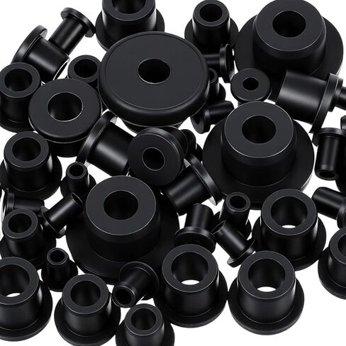 115 PCS T-Type Rubber Grommet Kit for Wiring Assortment, 6 Sizes Waterproof Wire Grommets for Automotive Firewall, Rubber Firewall Hole Plug Cable Bushing for Cable Protection & Irrigation Systems in Kuwait