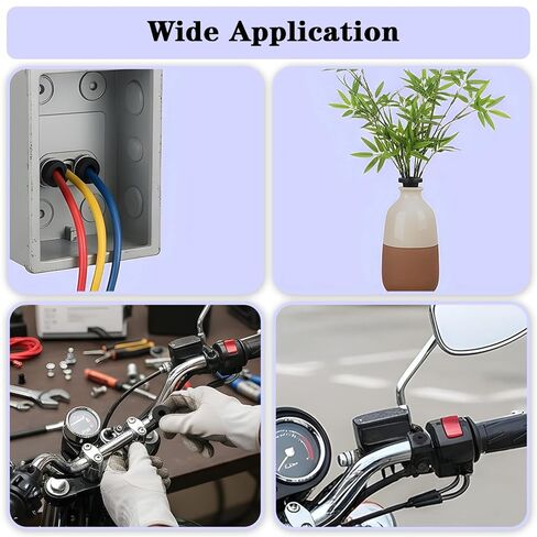 115 PCS T-Type Rubber Grommet Kit for Wiring Assortment, 6 Sizes Waterproof Wire Grommets for Automotive Firewall, Rubber Firewall Hole Plug Cable Bushing for Cable Protection & Irrigation Systems in Kuwait