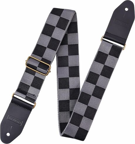 Nefelibata Guitar Strap Cotton with Thicked First Layer Vegetable Tanned Cowhide Leather Ends for Acoustic, Bass, Electric, Gift for Your Love Guitarists (Stars) in Saudi Arabia