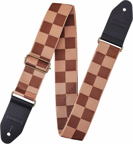 Nefelibata Guitar Strap Cotton with Thicked First Layer Vegetable Tanned Cowhide Leather Ends for Acoustic, Bass, Electric, Gift for Your Love Guitarists (Stars) in Saudi Arabia