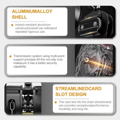 رافعة سلسلة يدوية سعة 2 طن 4400 رطل سعة 10 أقدام مع خطافين للخدمة الشاقة، سقوط سلسلة يدوية لبناء المستودعات وآلات السيارات باللون الأسود (أسود، 2T) in Kuwait