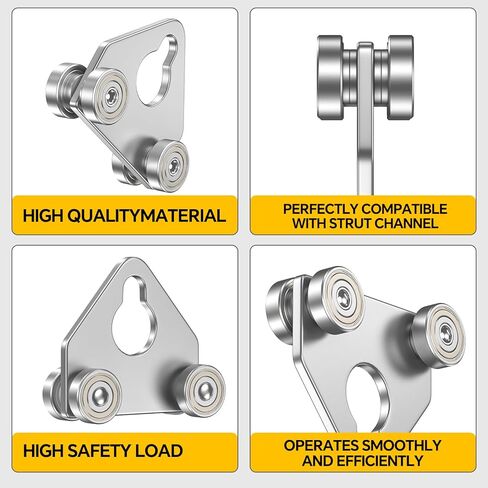عربة تجميع عربة SKTREX ذات 4 عجلات - تستخدم مع قناة بعرض 1-5/8 بوصة وجميع القنوات بطول 1-5/8 بوصة أو قناة أطول (عبوة من قطعتين) in Kuwait