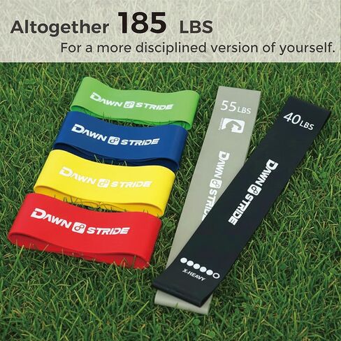 6-Levels Resistance Exercise Loop Bands Set – Elastic Workout Bands for Yoga, Strength Training, Physical Therapy – Guide, Fitness Card & Carry Bag in Saudi Arabia