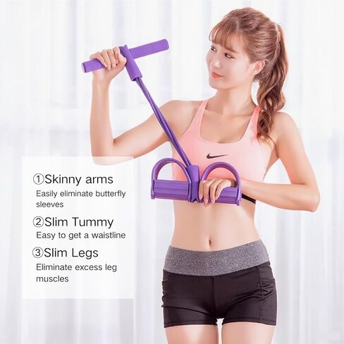 Fitness Resistance Bands Set with Handles & Ankle Straps - 4 Tube Exercise Bands for Arm, Leg, Strength Training, Stretching - Home Gym Workout Equipment in Saudi Arabia