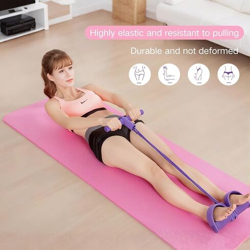 Fitness Resistance Bands Set with Handles & Ankle Straps - 4 Tube Exercise Bands for Arm, Leg, Strength Training, Stretching - Home Gym Workout Equipment in Saudi Arabia