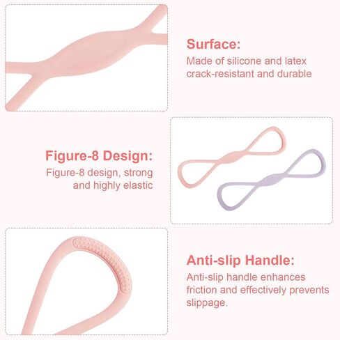 8 Resistance Band for Women, 2 Pcs Exercise Bands Resistance Bands with Handles, Portable 8 Shaped Exercise Band Stretch Bands for Strength Training Yoga Pilates in Kuwait