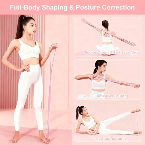 8 Resistance Band for Women, 2 Pcs Exercise Bands Resistance Bands with Handles, Portable 8 Shaped Exercise Band Stretch Bands for Strength Training Yoga Pilates in Kuwait