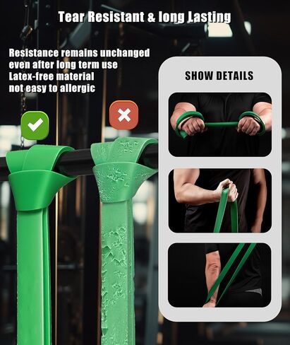 Resistance Bands for Working Out, 5-Levels Exercise Band Set, Pull Up Assistance Bands-Strength Training Physical Therapy Stretching Women Men Home Gym in Kuwait