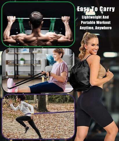 Resistance Bands for Working Out, 5-Levels Exercise Band Set, Pull Up Assistance Bands-Strength Training Physical Therapy Stretching Women Men Home Gym in Kuwait