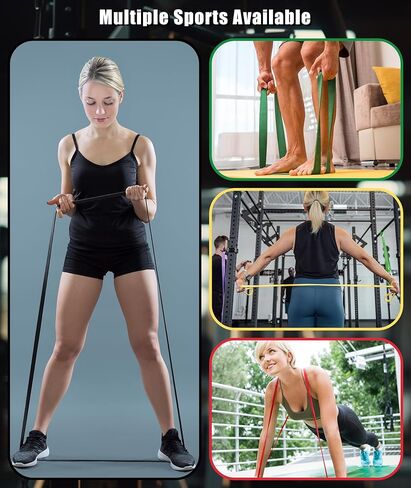 Resistance Bands for Working Out, 5-Levels Exercise Band Set, Pull Up Assistance Bands-Strength Training Physical Therapy Stretching Women Men Home Gym in Kuwait