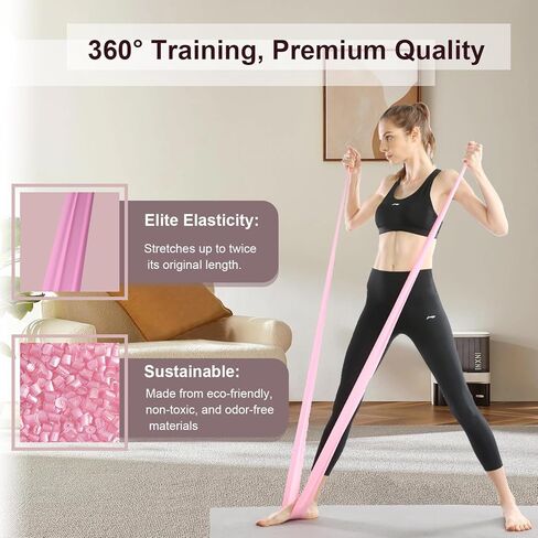 Resistance Bands, Figure 8 Resistance Band, 4 Pack - Latex-Free Exercise Bands for Home Gym, Strength Training & Physical Therapy | Yoga, Pilates, Glute Workouts | Portable Elastic Bands in Kuwait