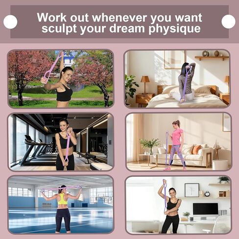 Resistance Bands, Figure 8 Resistance Band, 4 Pack - Latex-Free Exercise Bands for Home Gym, Strength Training & Physical Therapy | Yoga, Pilates, Glute Workouts | Portable Elastic Bands in Kuwait