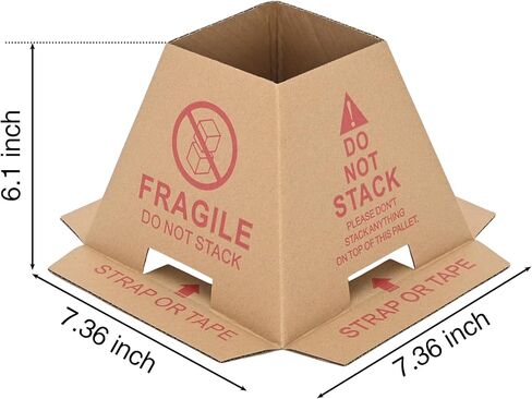 Do Not Stack Cones, 60 pcs No Stacking Pallet, Corrugated Cardboard Construction, Prevents Double Stacking Ships Flat 7.36"×7.36"×6.1" in Kuwait
