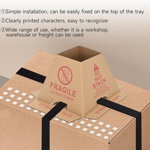 Do Not Stack Cones, 60 pcs No Stacking Pallet, Corrugated Cardboard Construction, Prevents Double Stacking Ships Flat 7.36"×7.36"×6.1" in Kuwait