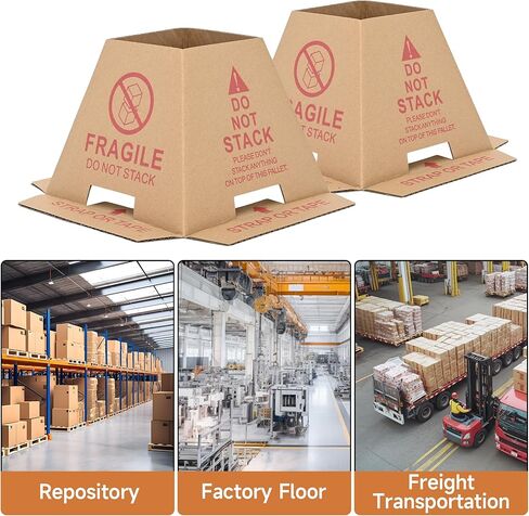Do Not Stack Cones, 60 pcs No Stacking Pallet, Corrugated Cardboard Construction, Prevents Double Stacking Ships Flat 7.36"×7.36"×6.1" in Kuwait