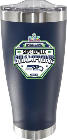 The Memory Company Officially Licensed NFL Seattle Seahawks 2026 Super Bowl LX Champions 20oz Insulated Stainless Steel Travel Mug Tumbler in Saudi Arabia
